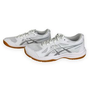 ASICS Upcourt 6 Volleyball Court Shoes White Silver Women 8.5 NIB